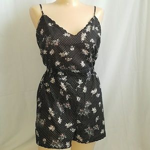 Pins and Needles Cotton Polka Dot Floral Romper S